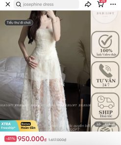 Alternative view of Pass đầm ren dài cúp ngực Jolie Loft size S