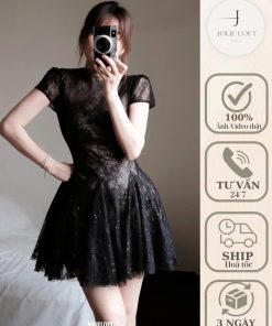 Pass váy đen ren Jolie Loft dáng ngắn size M
