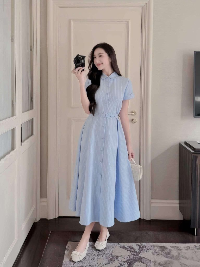Pass đầm thanh lịch xanh ARA – new tag