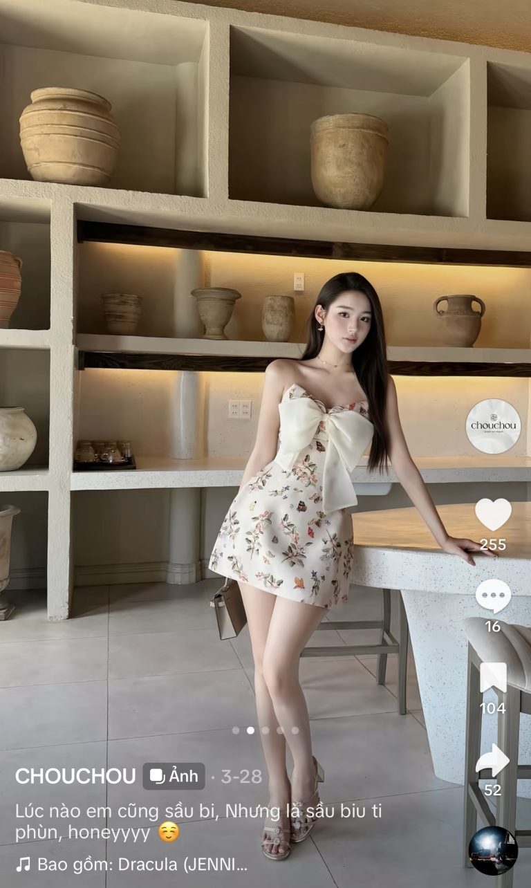 Pass đầm nơ ngắn Chou siêu xinh – như mới luôn