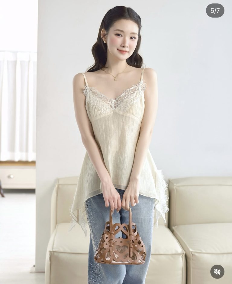 Thanh lý áo 2 dây tơ phối ren Veo’s – newtag box