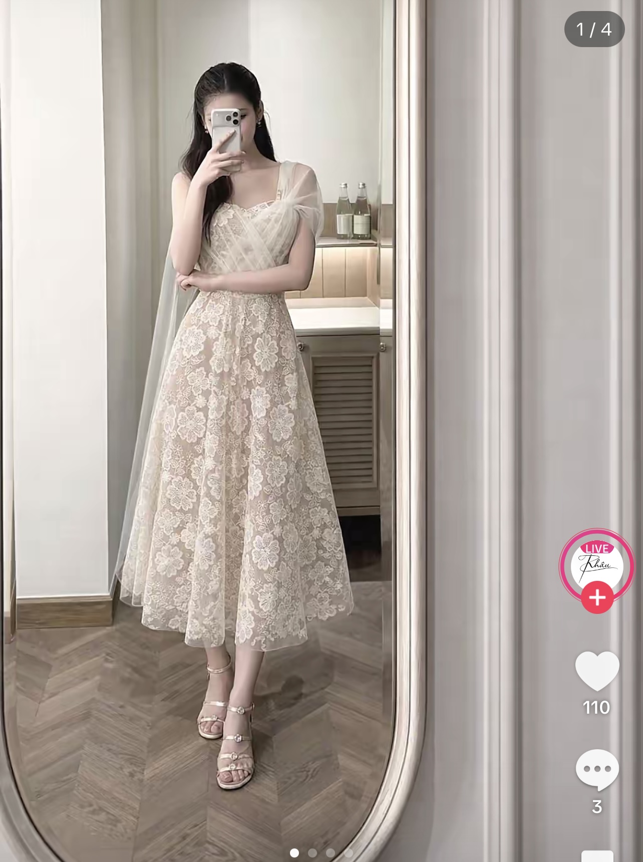 Pass đầm Khâu design new tag