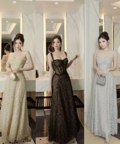 Pass đầm đen corset tiệc OBB
