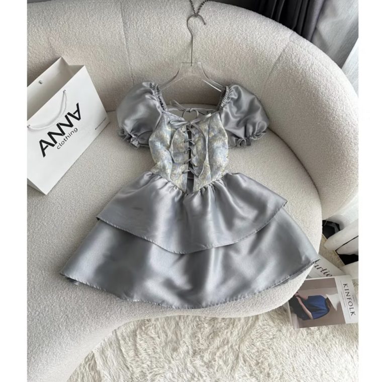 ￼Đầm xoè tầng đan dây Anna – Nuzy